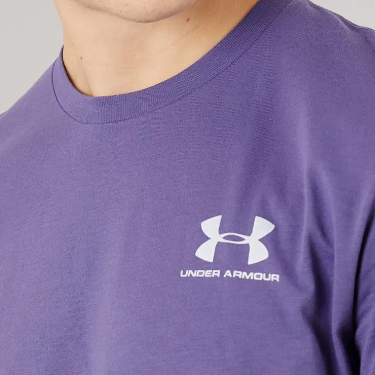 Under Armour Herren UA Sportstyle linke Brust kurzarm T Shirt Purple Luxe/Weiß