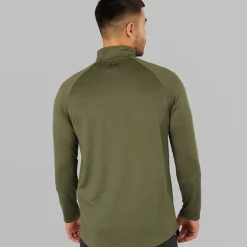 Under Armour Herren UA Tech 2.0 1/2 Zip Marine OD Grün/Schwarz