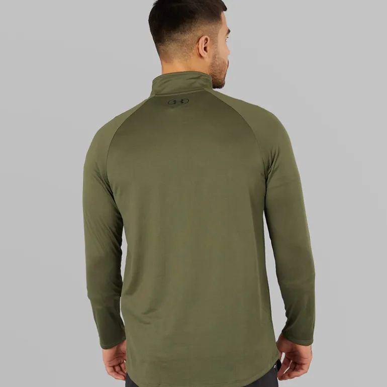 Under Armour Herren UA Tech 2.0 1/2 Zip Marine OD Grün/Schwarz