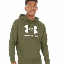 Under Armour Kapuzenpullover Herren UA Rival Fleece Logo Marine OD Grün/Weiß