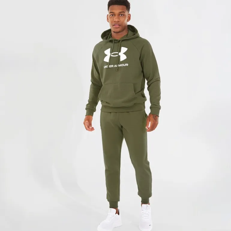 Under Armour Kapuzenpullover Herren UA Rival Fleece Logo Marine OD Grün/Weiß