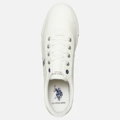 U.S. POLO ASSN. Herren Bobby PU Turnschuhe Weiß / Marineblau PU