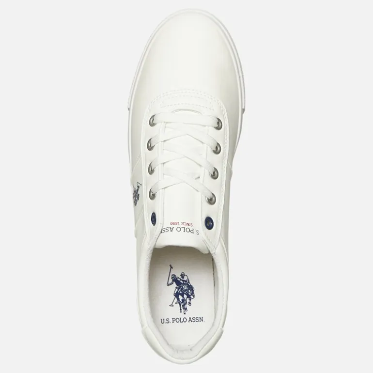 U.S. POLO ASSN. Herren Bobby PU Turnschuhe Weiß / Marineblau PU