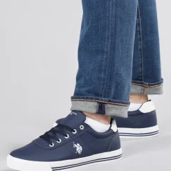 U.S. POLO ASSN. Herren Bobby PU Turnschuhe Marine / Weiss PU