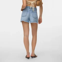 Vero Moda Damen Hailey Jeans Shorts Light Blue Denim