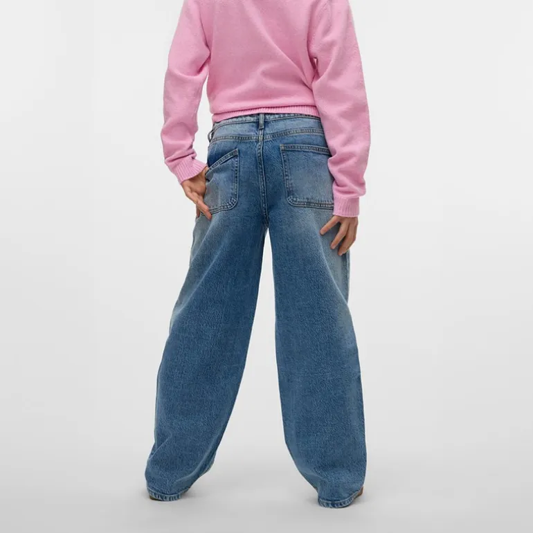 Vero Moda Mädchen Brook Baggy Jeans Medium Blue Denim