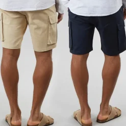 Vinson Herren Roger Shorts Zweierpack Humus/Dunkelblau