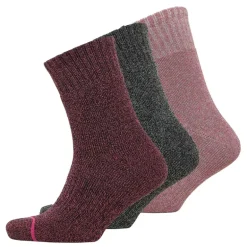 WEATHERPROOF Damen Thermo-Socken 3er Pack Rapture Rose/Mittelgrau/Schwarz Mittelrosa