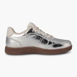 Woden Damen Björk Leder Sneakers 039 Silver