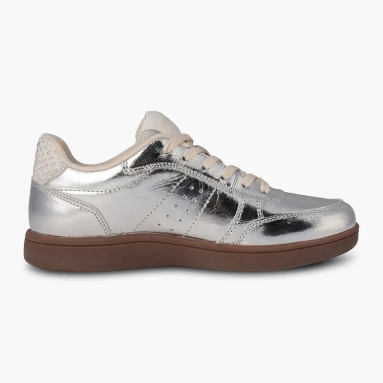 Woden Damen Björk Leder Sneakers 039 Silver