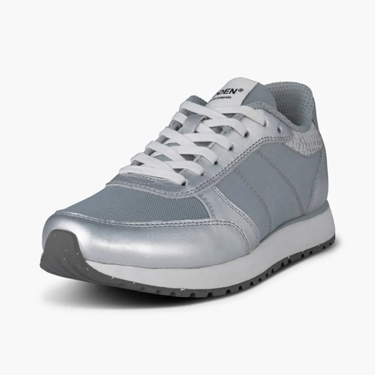 Woden Damen Ronja Metallic Sneaker 039 Silver