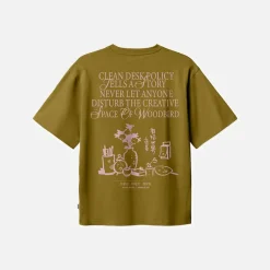 Woodbird Baine Space T Shirt Dark Green