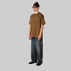 Woodbird Herren Baine Blume T-Shirt Dark Brown