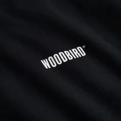 Woodbird Herren Joes Logo Langarm T Shirt Schwarz