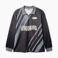Woodbird Herren Kai Langarm Sport T Shirt Schwarz