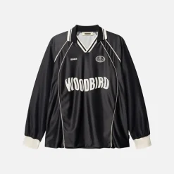 Woodbird Herren Taka Langarm Poloshirt Schwarz
