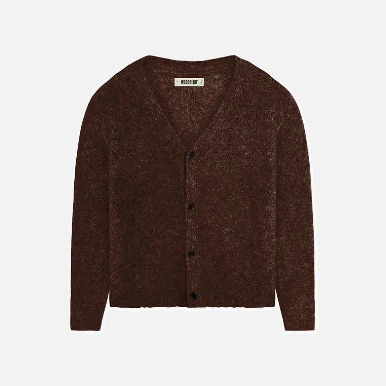 Woodbird Koon Loop Strickjacke Dark Brown