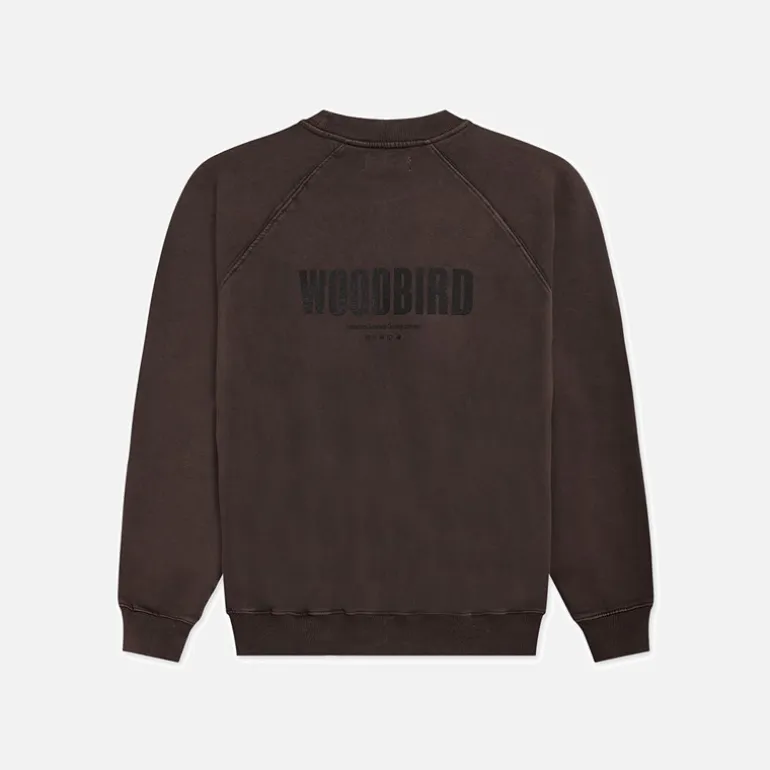 Woodbird Zhang Wasch Sweatshirt mit Logo Braun