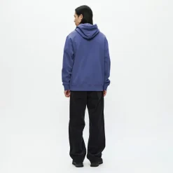 Wood Wood Herren Cass Brust Druck Hoodie Skipper Blue