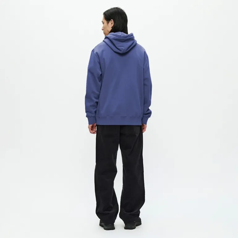 Wood Wood Herren Cass Brust Druck Hoodie Skipper Blue
