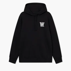 Wood Wood Herren Cass Print Hoodie Schwarz
