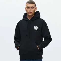 Wood Wood Herren Cass Print Hoodie Schwarz