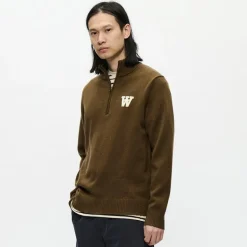 Wood Wood Herren Tay Halb Reißverschluss Pullover Desert Palm