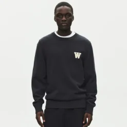 Wood Wood Herren Tay Strickpullover Pirate Black